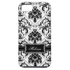 Personalised Black & White Vintage Damask pattern
