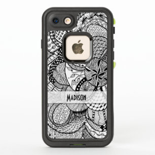 Personalised Black & White Zendoodle Tangle ZIA 09