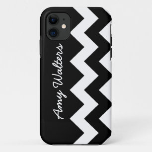 personalised black/white zig-zag Case-Mate iPhone case