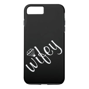 Personalised Black Wifey Script & Diamond Case-Mate iPhone Case