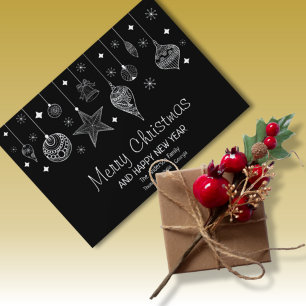 Personalised Black with White Christmas Baubles