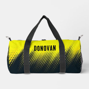 Personalised Black & Yellow Duffle Bag