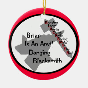 Personalised Blacksmith Ceramic Tree Decoration