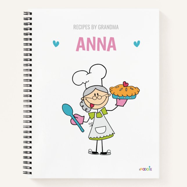 Personalised Blank Recipe Notebook for Grandma (Front)
