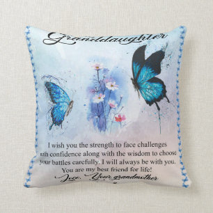 Personalised Blanket Butterfly To My Granddaughter Cushion