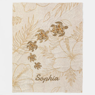 Personalised Blanket Name Sea Turtle Hawaii