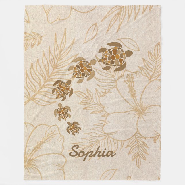 Personalised Blanket Name Sea Turtle Hawaii (Front)