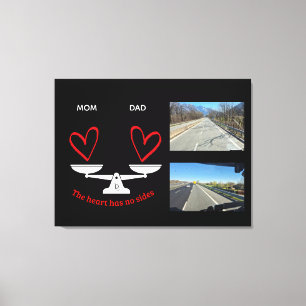 Personalised Blended Family Photo Heart Canvas - C Print