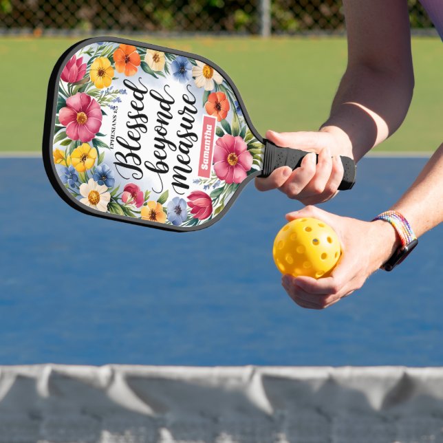 Personalised Blessed Beyond Measure Christian Pickleball Paddle (Insitu)