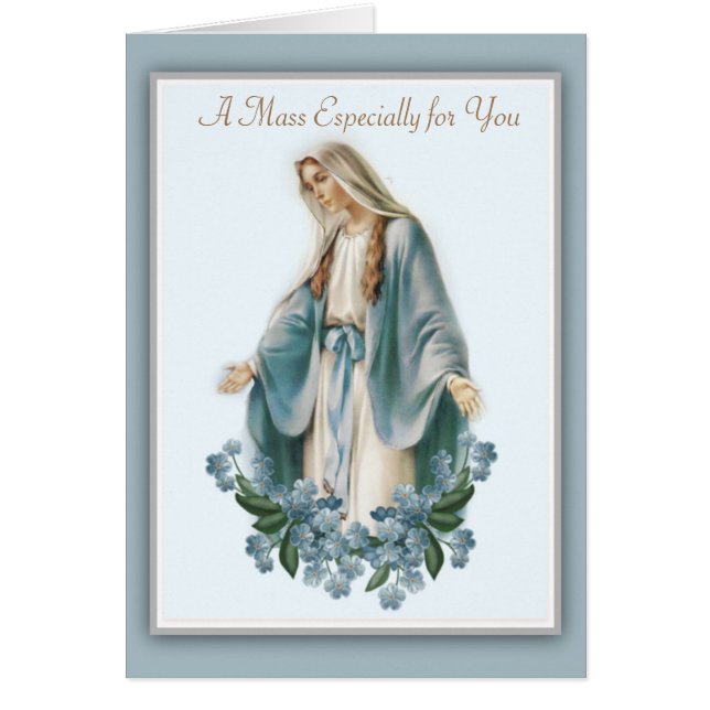 Personalised Blessed Mother Mass Offering Card (Front)