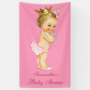 Personalised Blonde Little Princess Baby Shower Banner