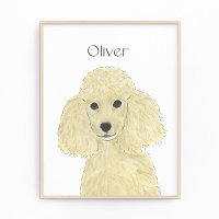 Personalised Blonde Tan Golden Poodle Art