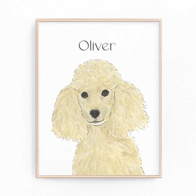 Personalised Blonde Tan Golden Poodle Art Photo Print (Creator Uploaded)