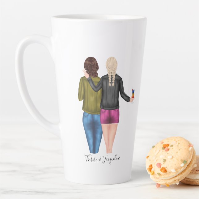 Personalised Blondes Make The Best Friends Latte Mug (In Situ)