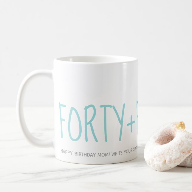 Personalised Blue 40 Fabulous 40th Birthday Gift Coffee Mug (With Donut)