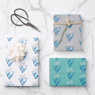 Personalised Blue Abstract Iceberg Inspirational Wrapping Paper Sheet