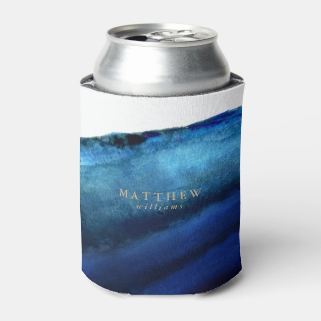 Personalised | Blue Agate Can Cooler (Can Front)