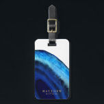 Personalised | Blue Agate Luggage Tag<br><div class="desc">Hand painted blue agate inspired design by Shelby Allison.</div>