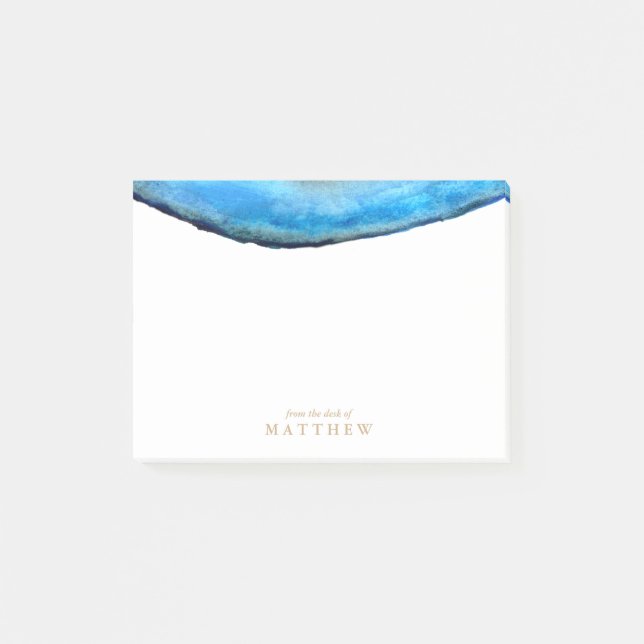 Personalised | Blue Agate Post-it Notes (Front)
