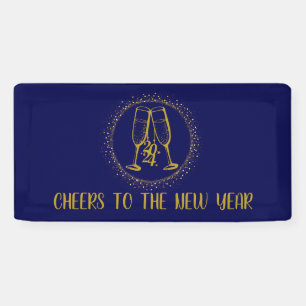 Personalised Blue and Gold New Year’s Eve Party  Banner