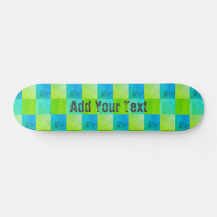 Personalised Blue and Green Rustic Cool  Skateboard