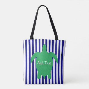 Personalised Blue and Green Sea Turtle Beach Bag