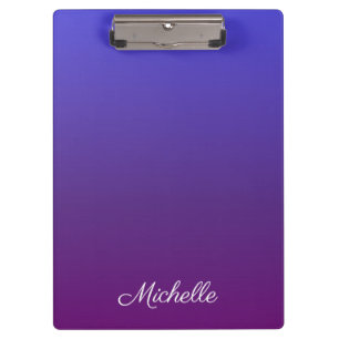 Personalised blue and purple ombre clipboard