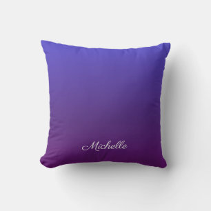Personalised blue and purple ombre cushion