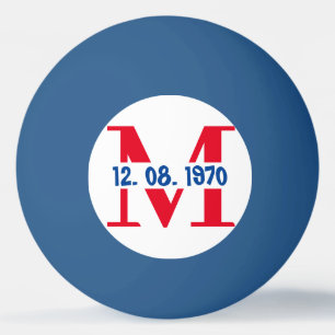Personalised blue and red American Flag Ping Pong Ball