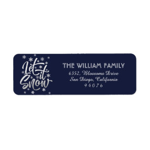 Personalised Blue and Silver Let it Snow Address