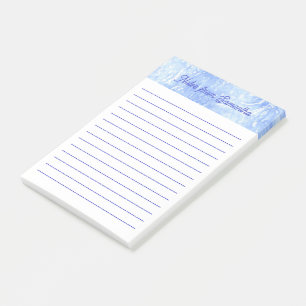 Personalised Blue and White Abstract Post it Notes