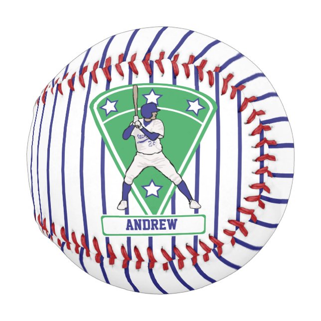 Personalised blue and white baseball star design (Front Right)