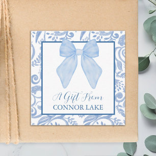 Personalised Blue and White Classic Watercolor  Enclosure Card
