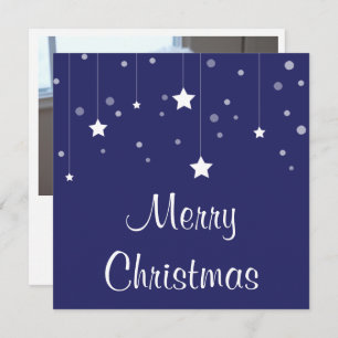 Personalised Blue and White Photo Christmas Card