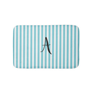 Personalised Blue and White Stripe Bath Mat