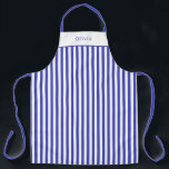 Personalised Blue And White Stripe Pattern Apron<br><div class="desc">Apron Large (68, 6 x 86, 4 cm) - Cute Personalised Blue And White Stripe Pattern.
Change to your name or text of choice.</div>