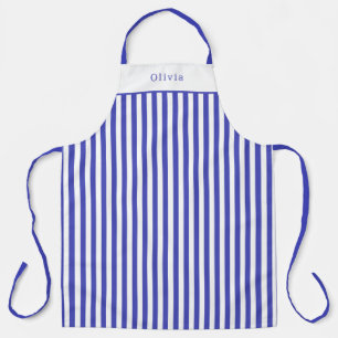 Personalised Blue And White Stripe Pattern Apron