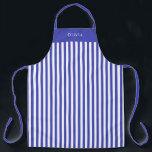 Personalised Blue And White Stripe Pattern Apron<br><div class="desc">Apron Large (68, 6 x 86, 4 cm) - Cute Personalised Blue And White Stripe Pattern. -2
Change to your name or text of choice.</div>