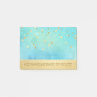 Personalised Blue Aqua Watercolor Faux Gold Foil