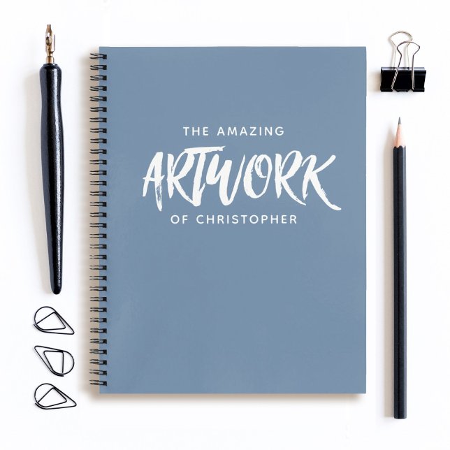 Personalised Blue Artist Sketchbook Notebook (Creator Uploaded)