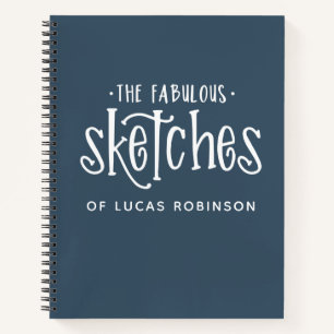 Personalised Blue Artist Sketchbook Notebook