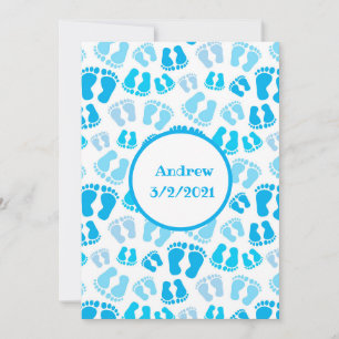 Personalised Blue Baby Boy Baby Feet Thank You Card