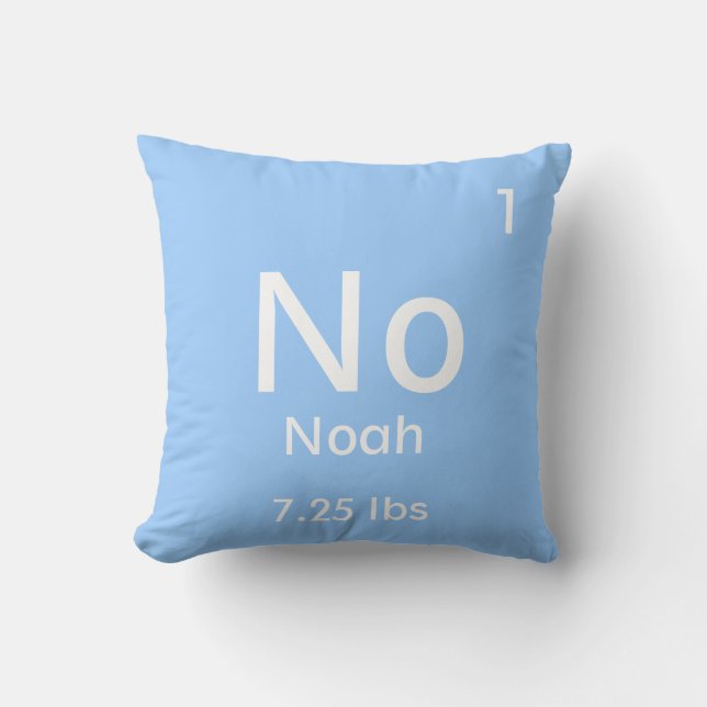 Personalised Blue Baby Boy Element Cushion (Front)