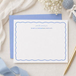 Personalised Blue Baby Shower Thank You Note Card