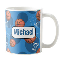 Personalised Blue Basketball Mug