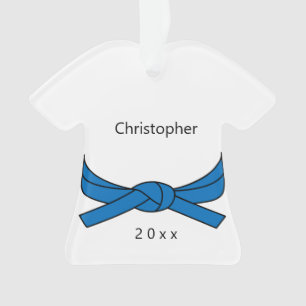 Personalised Blue Belt Karate Ornament