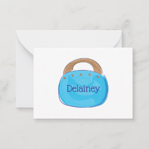 Personalised Blue Bermuda Bag / Preppy Stationary Card
