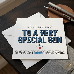 Personalised Blue Birthday Card for Son