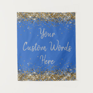 Personalised Blue Birthday Party Photo Booth Prop Tapestry
