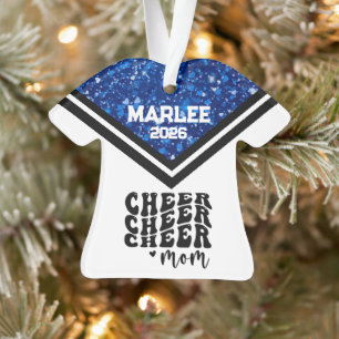 Personalised Blue & Black Cheer Mum Ornament
